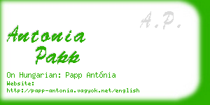 antonia papp business card